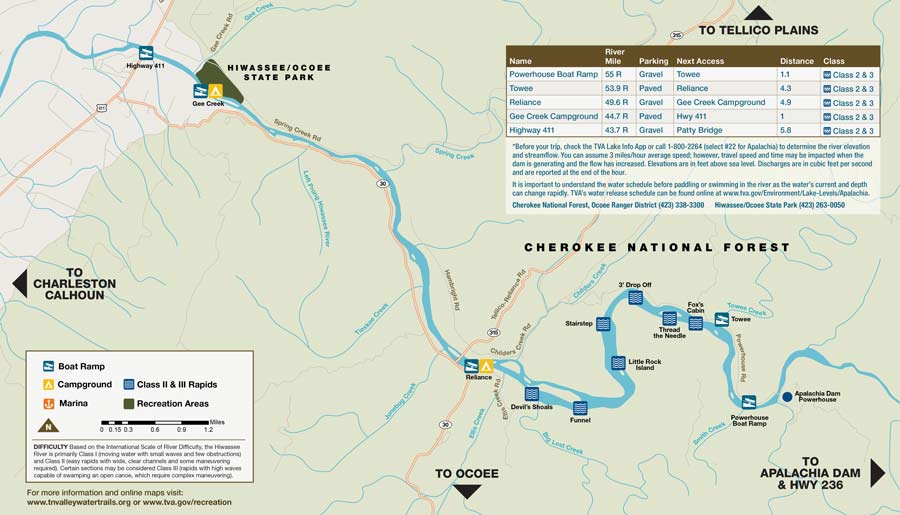 Upper Hiwassee River Map